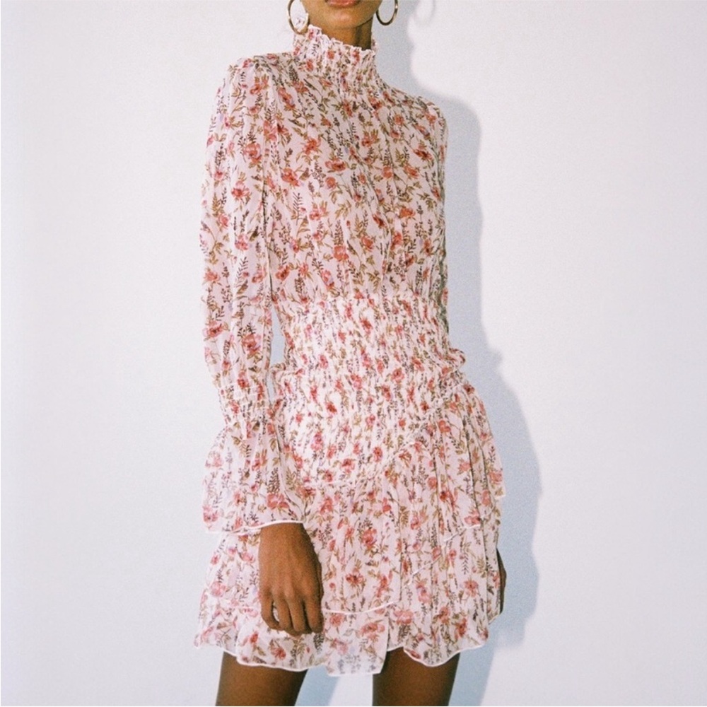 Princess Polly Pink Floral Long Sleeve Dress